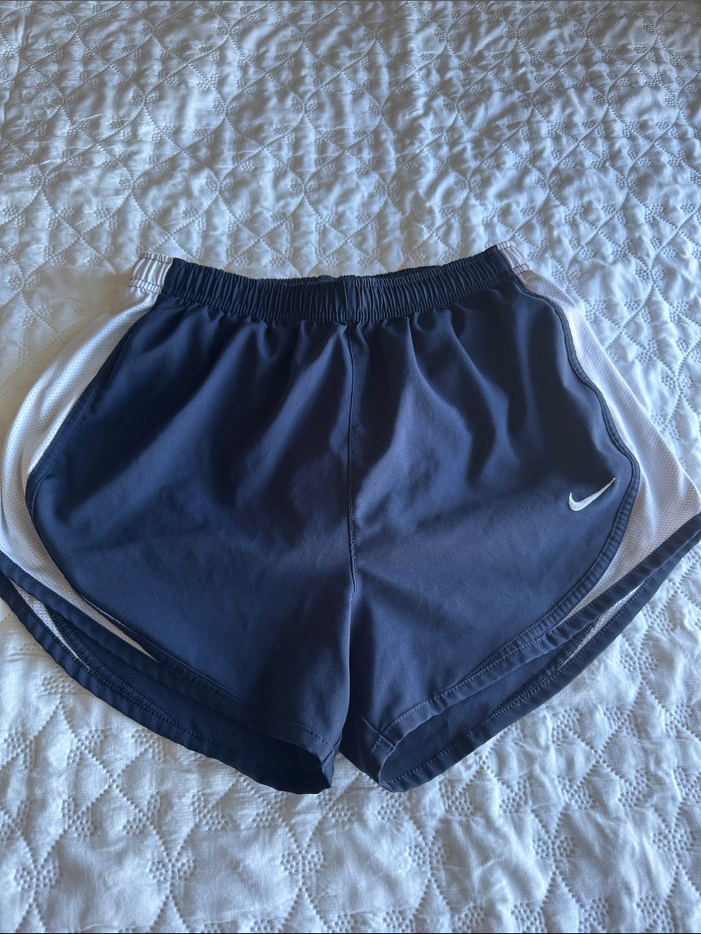 Nike Women’s Navy Athletic Running Shorts with White Trim